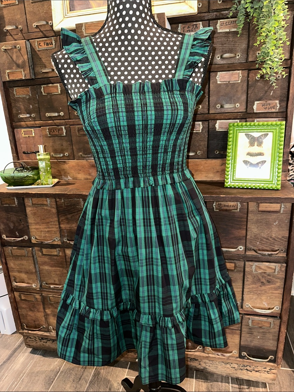 Draper James Plaid Smocked Dress